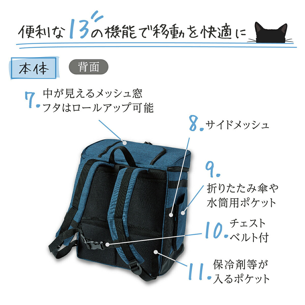 アドメイト Liscio CAT リュックキャリー ネイビー【送料無料】
