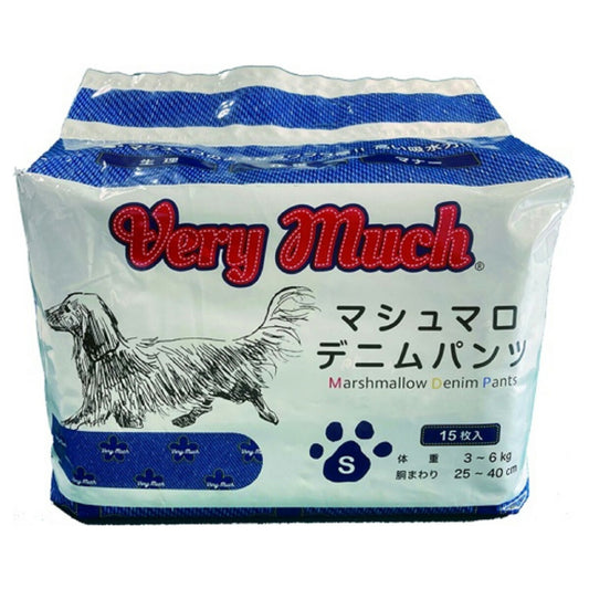 ベリーマッチ マシュマロデニムパンツ 犬用おむつ S 15枚 介護 マナー 生理 マーキング防止