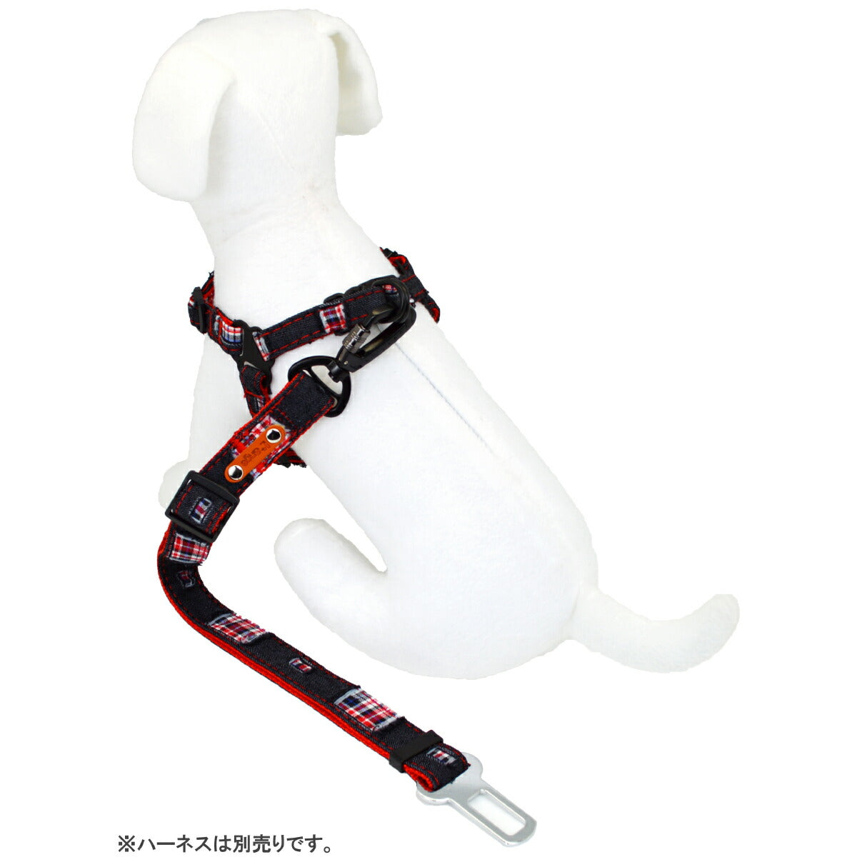 アライブ L'ange クラッシュデニム シートベルトリード ブラック 犬用
