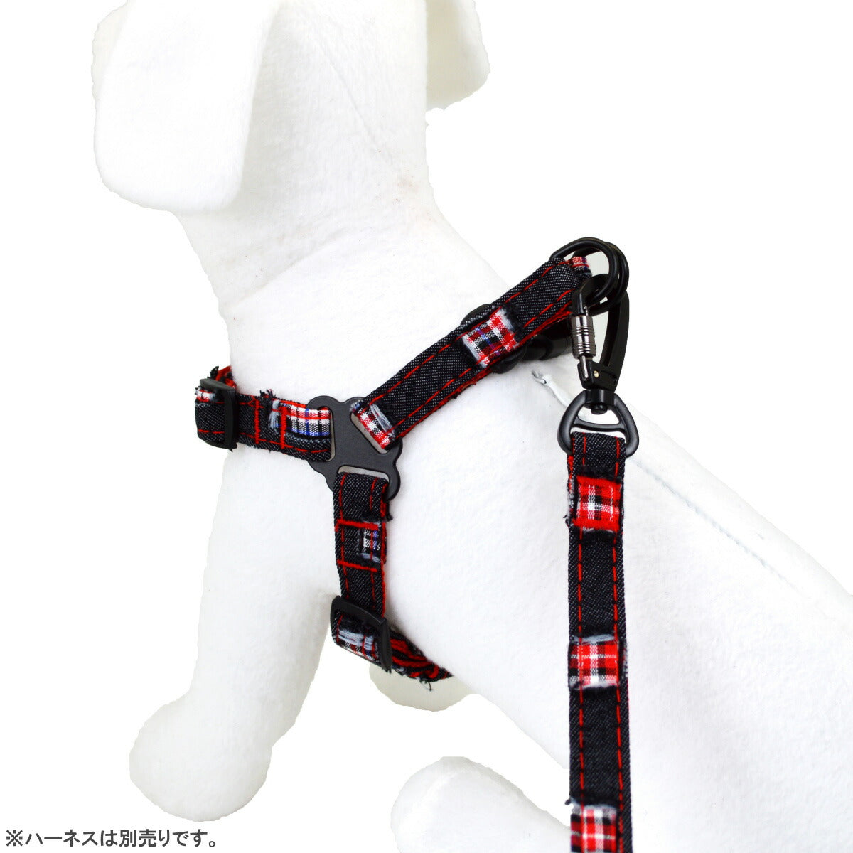 アライブ L'ange クラッシュデニム シートベルトリード ブラック 犬用