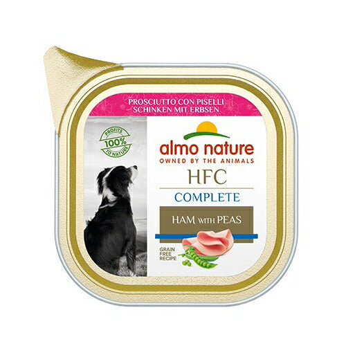 アルモネイチャー ドッグフード HFCコンプリートドッグ ハムのエンドウ豆添え 85g 犬 ウェットフード アルミトレイ 総合栄養食 全犬種 成犬 グレインフリー