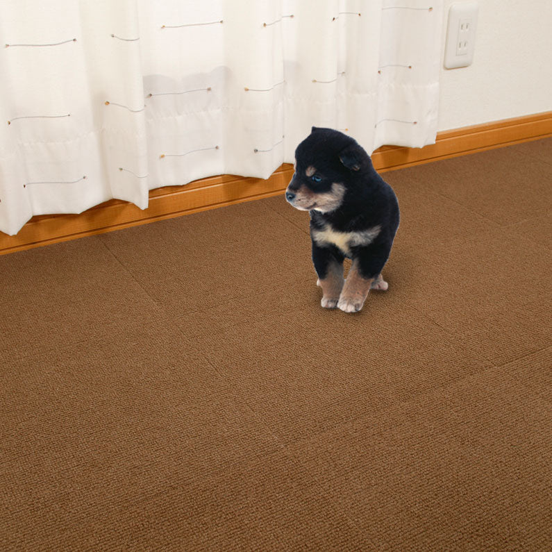 サンコー おくだけ吸着 ペット用撥水タイルマット 同色 ブラウン 20枚入【送料無料】 滑り止め 洗える ペット用品 犬用品 撥水マット ジョイントマット 床暖房対応 消臭加工 国産