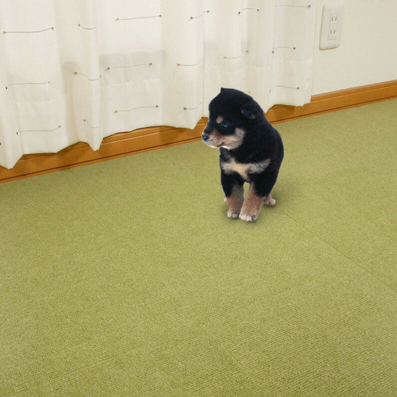 サンコー おくだけ吸着 ペット用撥水タイルマット 同色 グリーン 40枚入【送料無料】 滑り止め 洗える ペット用品 犬用品 撥水マット ジョイントマット 床暖房対応 消臭加工 国産