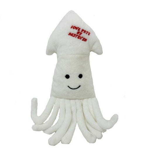 ベストエバージャパン 犬用おもちゃ スクィーキー イカ ぬいぐるみ かわいい ペットトイ カシャカシャ キュッキュッ 音が鳴る 遊ぶ ストレス解消 一緒に遊ぶ