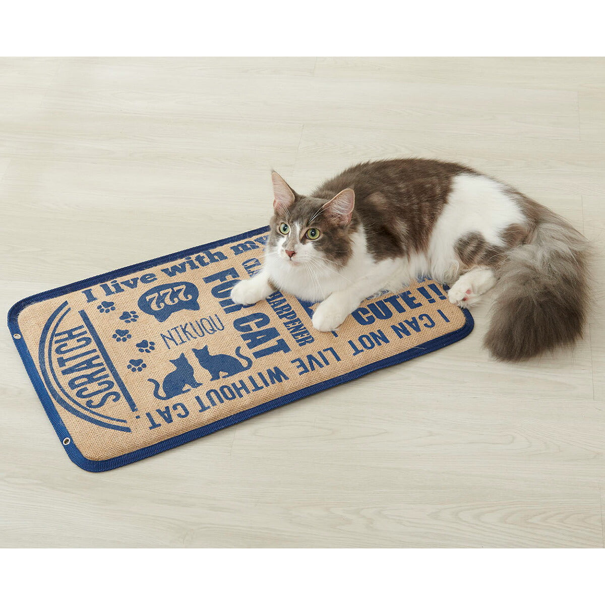 ボンビアルコン ニャちゅらるスクラッチ ネイビー 猫 おもちゃ 爪とぎ 縦置き可 ココナッツファイバー 麻 おしゃれ