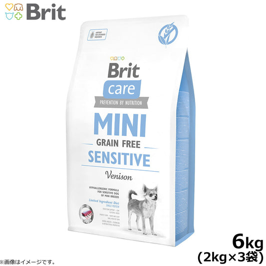 ブリットケア ミニ Brit Caer MINI ドッグフード グレインフリー ベニソン 6kg(2kg×3個)【送料無料】 成犬用 穀物不使用 小型犬用 無添加