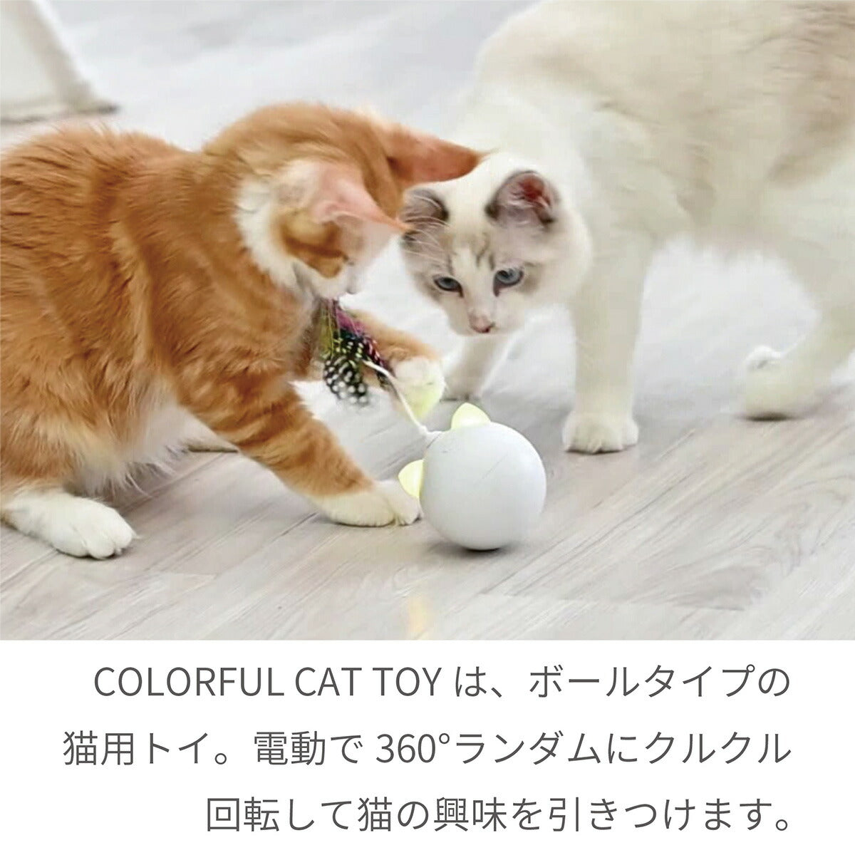 BENTOPAL ベントパル カラフルキャットトイ COLORFUL CAT TOY P02 ホワイト 猫じゃらし 電動 猫用おもちゃ 自動