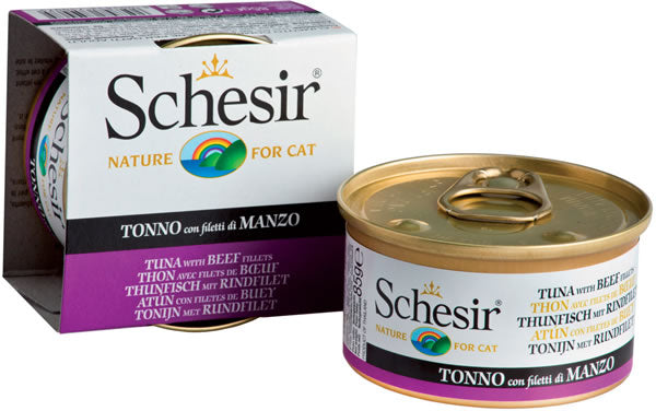 Schesir（シシア）キャットシリーズ ゼリータイプ ツナ＆ビーフ 85g×14缶 猫缶 キャットフード ウェット 猫用品/ねこグッズ/ペット用品