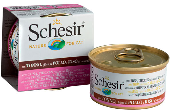 Schesir（シシア）キャットシリーズ クッキングウォータータイプ ツナ＆チキン＆ライス 85g×14缶 猫缶 キャットフード ウェット 猫用品/ねこグッズ