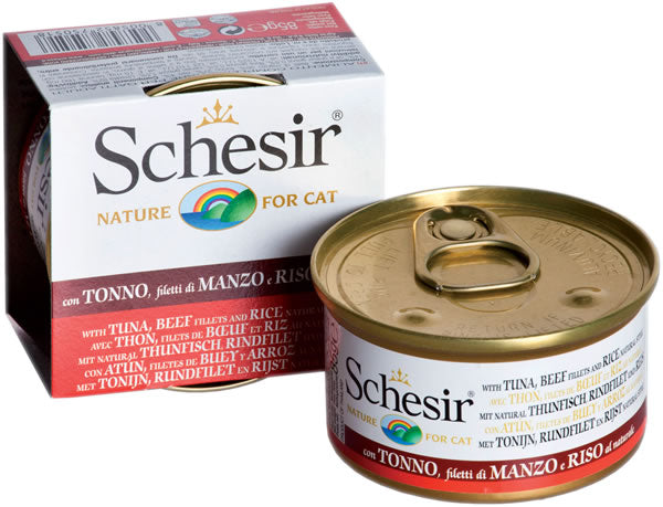 Schesir（シシア）キャットシリーズ クッキングウォータータイプ ツナ＆ビーフ＆ライス 85g 猫缶 キャットフード ウェット 猫用品/ねこグッズ/ペット用品