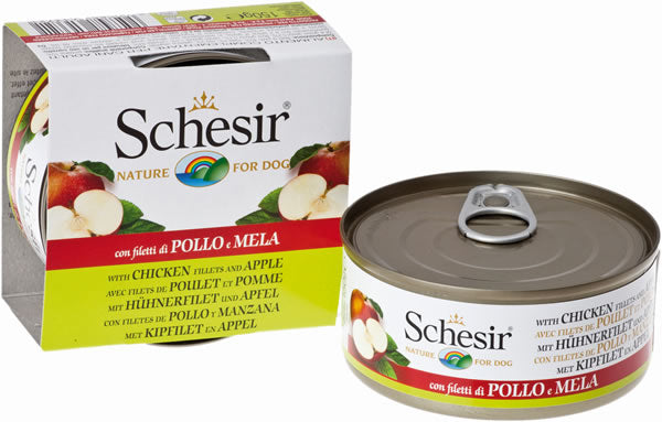Schesir（シシア）ドッグシリーズ フルーツタイプ チキン＆アップル 150g ドッグフード ウェットフード 缶詰 無添加 犬用品/ペット用品