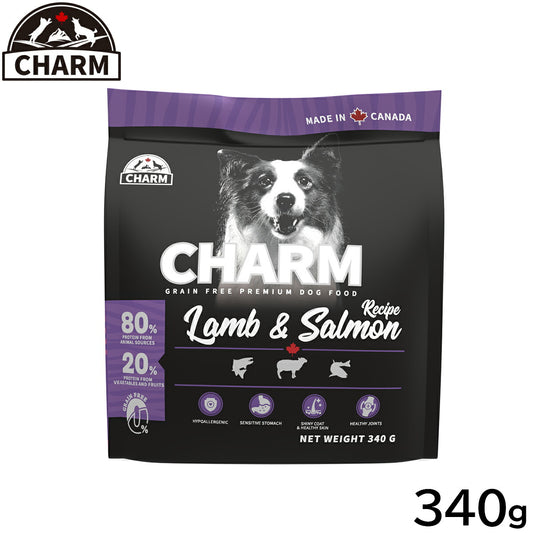 チャーム CHARM ドッグフード ラム＆サーモンドッグ 全年齢用 穀物不使用 340g 正規品 無添加 グレインフリー