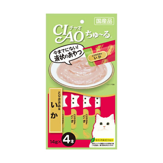 チャオ CIAO ちゅ~る とりささみ&いか ちゅーる いなば 猫 おやつ 国産