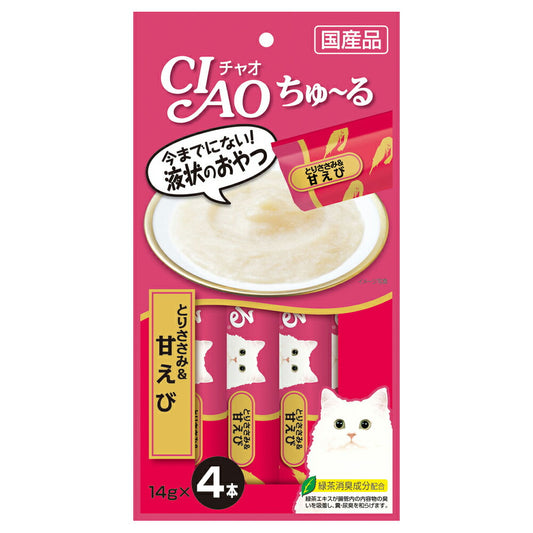 チャオ CIAO ちゅ~る とりささみ&甘えび ちゅーる いなば 猫 おやつ 国産