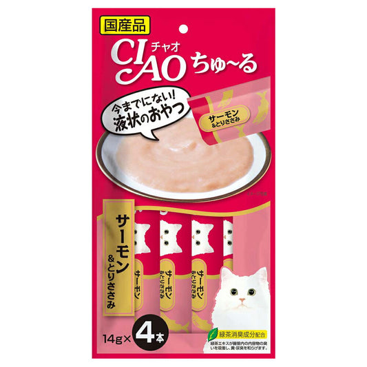 チャオ CIAO ちゅ~る サーモン&とりささみ ちゅーる いなば 猫 おやつ 国産