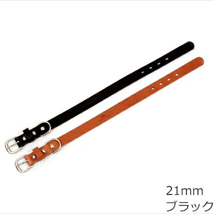 コロコ 栃木レザー カラー(首輪) 21mm ブラック本革