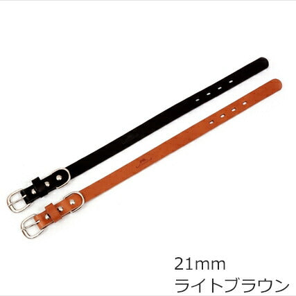 コロコ 栃木レザー カラー(首輪) 21mm ライトブラウン本革