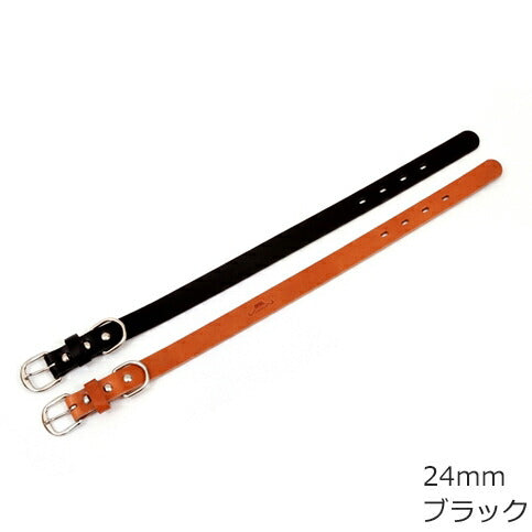 コロコ 栃木レザー カラー（首輪） 24mm ブラック本革