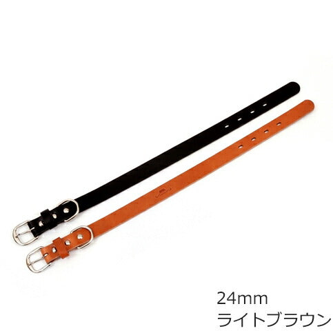 コロコ 栃木レザー カラー(首輪) 24mm ライトブラウン本革
