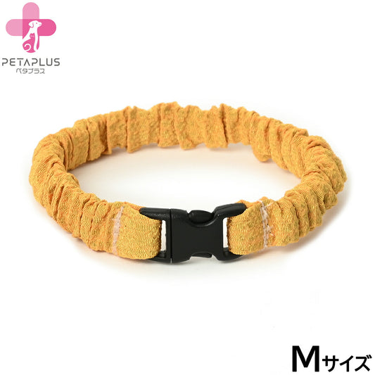 ペタプラス にゃんくるバンド(ちりめん) 猫・小型犬用 ネックバンド M 無地イエロー【送料無料】