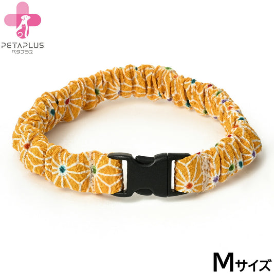ペタプラス にゃんくるバンド(ちりめん) 猫・小型犬用 ネックバンド M 金平糖イエロー【送料無料】