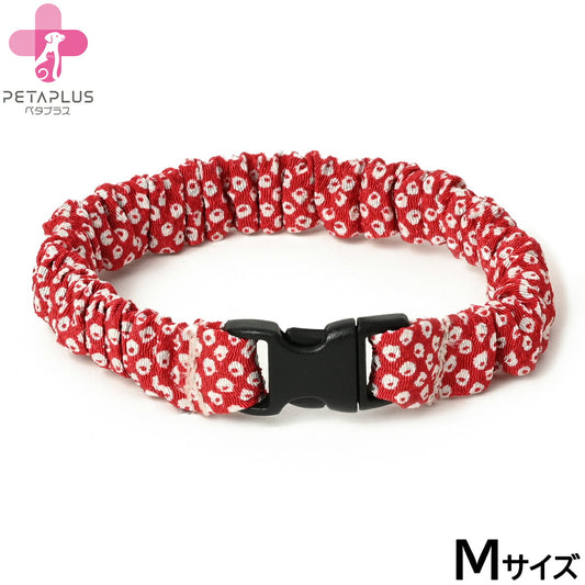 ペタプラス にゃんくるバンド(ちりめん) 猫・小型犬用 ネックバンド M 絞りオレンジ【送料無料】