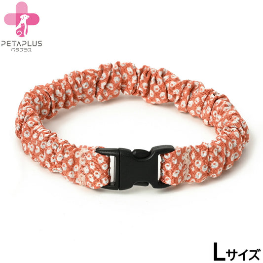 ペタプラス にゃんくるバンド(ちりめん) 猫・小型犬用 ネックバンド L 絞りレッド【送料無料】