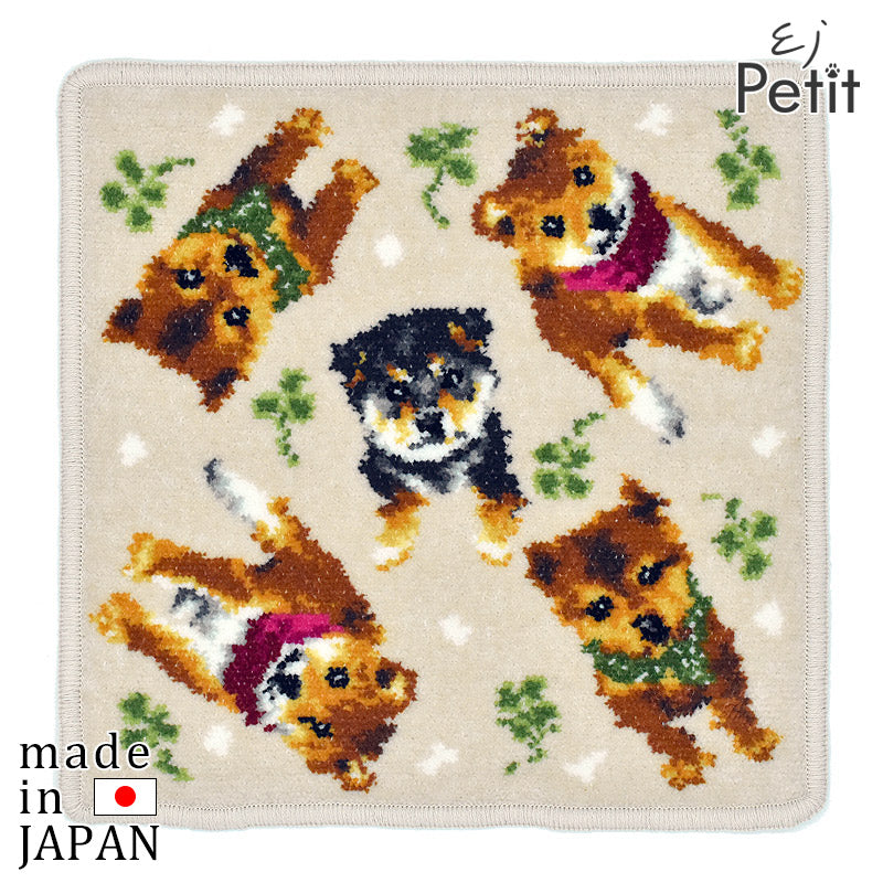 Enjeau（アーンジョー） シバ犬（柴犬） ハンカチ ベージュ