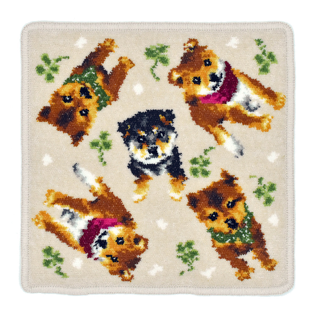Enjeau（アーンジョー） シバ犬（柴犬） ハンカチ ベージュ