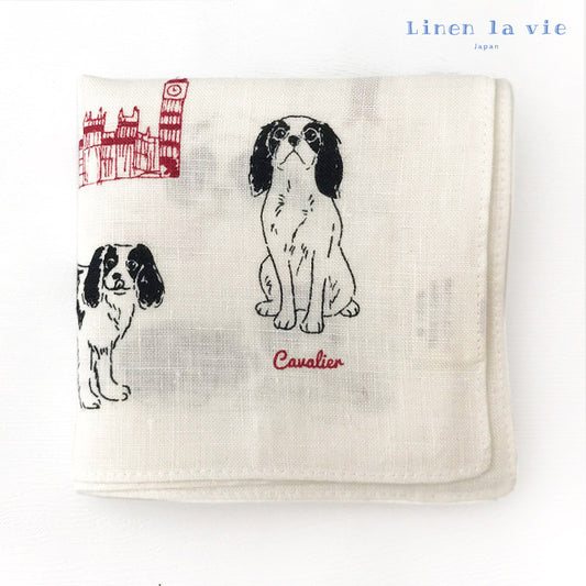 Linen la vie（リネン ラ・ヴィ） キャバリア ハンカチ ホワイト