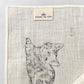 Linen la vie（リネン ラ・ヴィ） キャット ハンカチ ホワイト