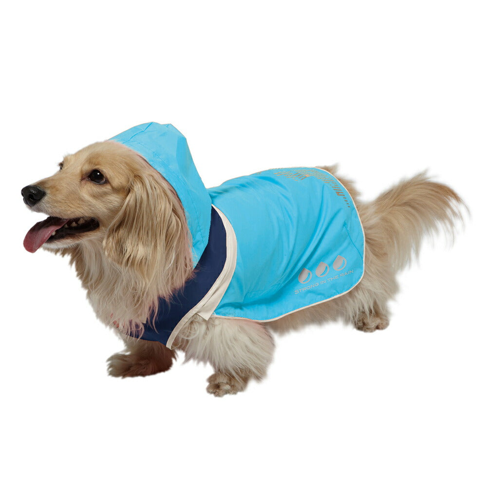 ドギーマン スポーティーレインウェア アーバンスタイル MD号 ブルー×ネイビー 犬 雨具 カッパ