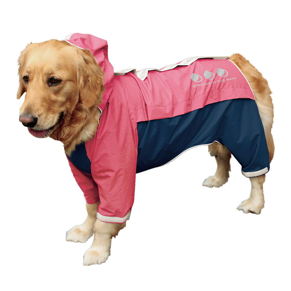 ドギーマン スポーティーレインウェア アーバンスタイル 8号 ピンク×ネイビー【送料無料】 犬 雨具 カッパ