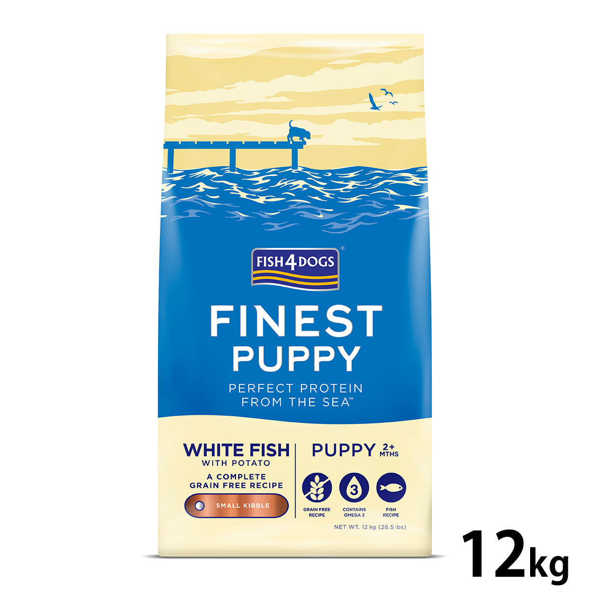 フィッシュ4ドッグ FISH 4 DOGS ドッグフード ファイネスト パピー 12kg【送料無料】 無添加 ドッグフード 子犬用 グレインフリー 穀物不使用 魚