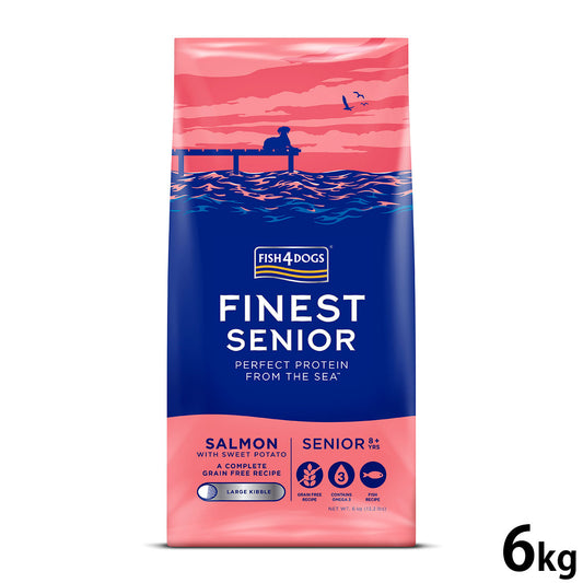 フィッシュ4ドッグ FISH 4 DOGS ドッグフード ファイネスト サーモン シニア小粒 6kg【送料無料】 無添加 ドッグフード 老犬用 グレインフリー 穀物不使用 魚