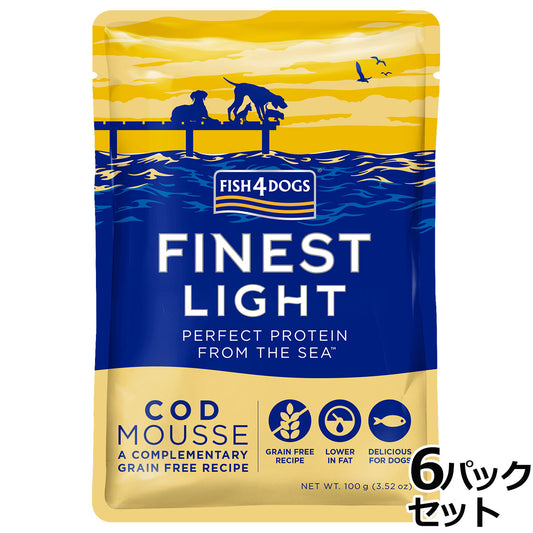 フィッシュ4ドッグ FISH 4 DOGS ファイネスト タラムース 100g×6パック 無添加 ドッグフード グレインフリー 穀物不使用 魚 ウェットフード パウチ