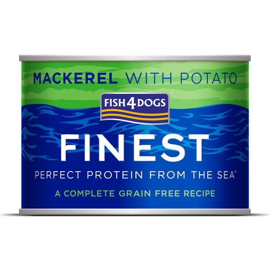 フィッシュ4ドッグ FISH 4 DOGS サバポテト 缶詰 185g 無添加 ドッグフード グレインフリー 穀物不使用 魚 ウェットフード 缶詰