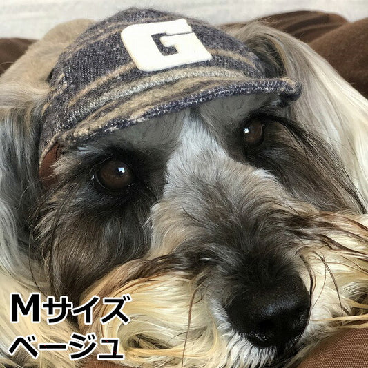 犬の帽子 ガーデンオブエデン ベースボールCAP（flannel） M ベージュ おしゃれ 可愛い 小型犬