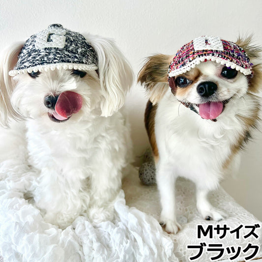 犬の帽子 ガーデンオブエデン パールビジューツィードCAP M ブラック【送料無料】