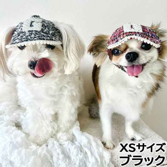 犬の帽子 ガーデンオブエデン パールビジューツィードCAP XS ブラック【送料無料】