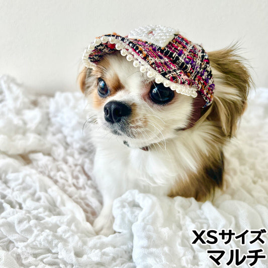 犬の帽子 ガーデンオブエデン パールビジューツィードCAP XS マルチ【送料無料】