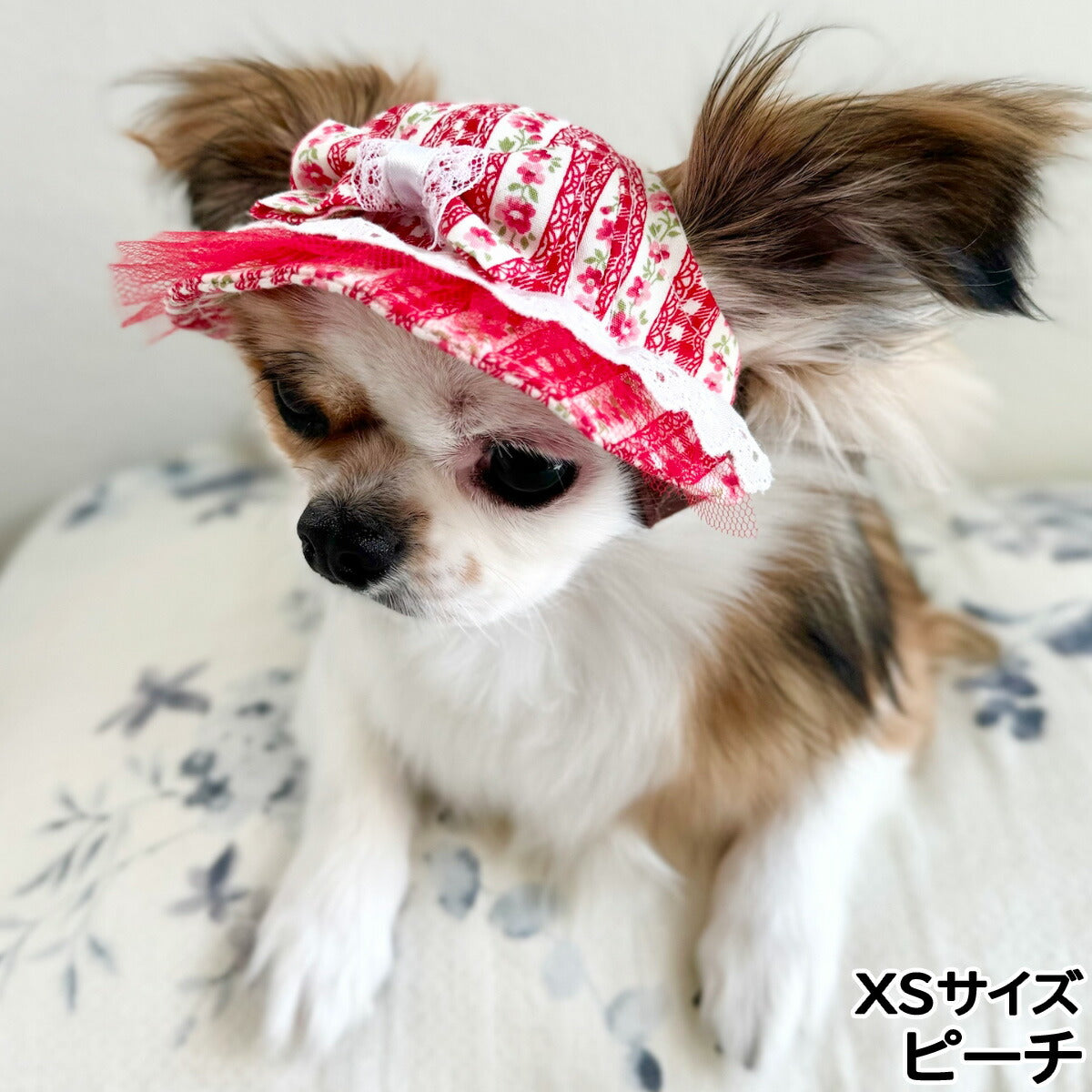 犬の帽子 ガーデンオブエデン ラブリーリボンハット XS ピーチ【送料無料】