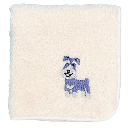 阪急ハロードッグ オーガニックコットン ハンカチタオル シュナウザー ホワイト 犬柄