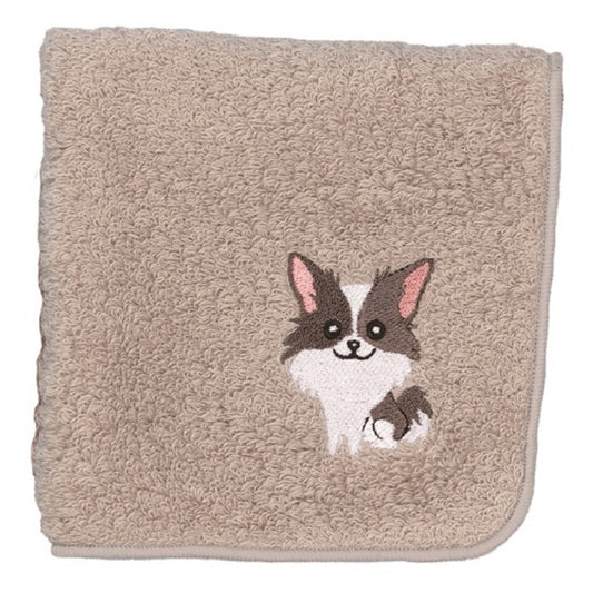 阪急ハロードッグ オーガニックコットン ハンカチタオル チワワ グレー 犬柄