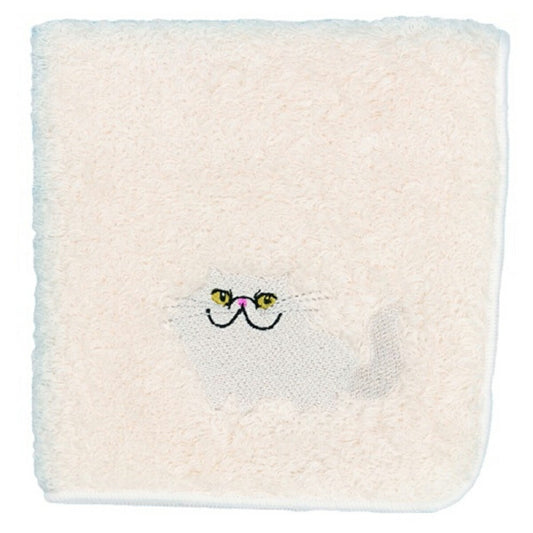 阪急ハロードッグ オーガニックコットン ハンカチタオル ペルシャ ホワイト 猫柄