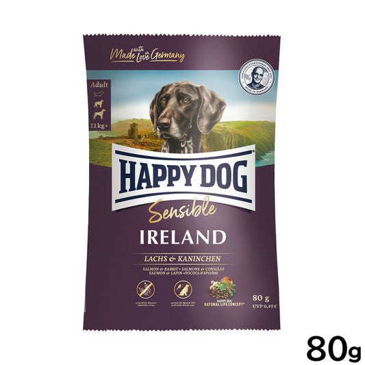 ハッピードッグ HAPPY DOG ドッグフード センシブル アイルランド サーモン＆ラビット スキンケア（成犬～シニア犬用） 80g