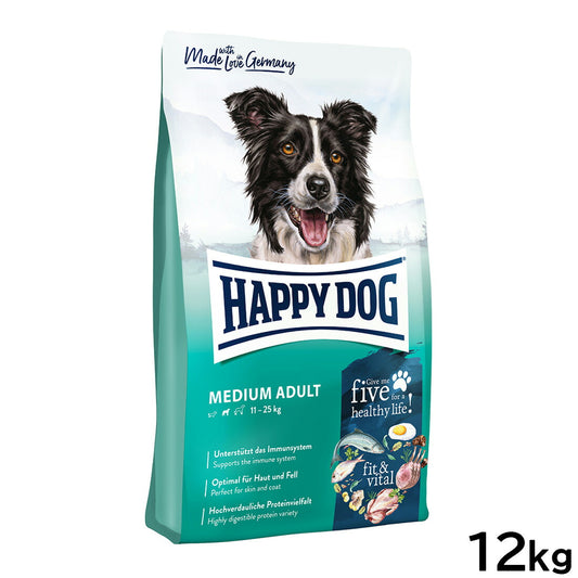 ハッピードッグ HAPPY DOG ドッグフード フィット&バイタル ミディアム アダルト 成犬用(中型犬・成犬用) 12kg【送料無料】
