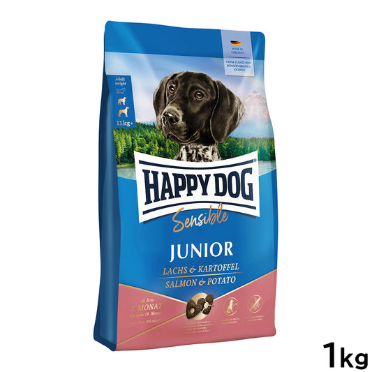 ハッピードッグ HAPPY DOG ドッグフード ヤング センシブル ジュニア サーモン&ポテト(中~大型犬) 1kg
