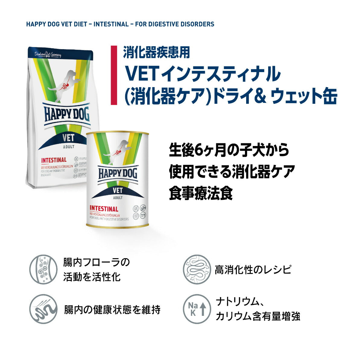 ハッピードッグ HAPPY DOG VET ドッグフード 犬用療法食 インテスティナル（消化器ケア） 1kg