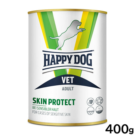ハッピードッグ HAPPY DOG VET ドッグフード 犬用療法食 スキンプロテクト（皮膚ケア）ウェット缶 400g